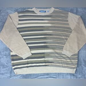 VTG 90s Maxini Crewneck Lambs Wool Blend Sweater Mns Big 4XL Blended Stripe Fade